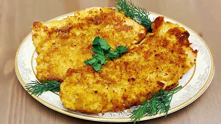 Вкуснейший Шницель из индейки со сметанным соусом. Мясное блюдо
