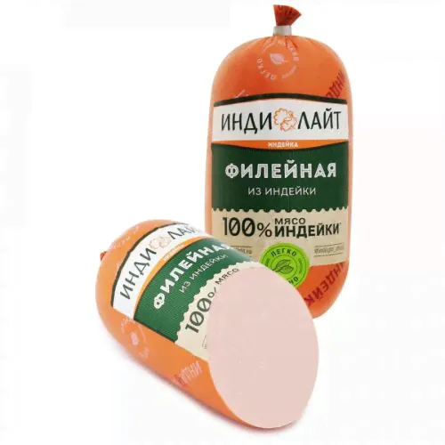 Колбаса из индейки вареная ИндиЛайт Филейная батон 400 г-0
