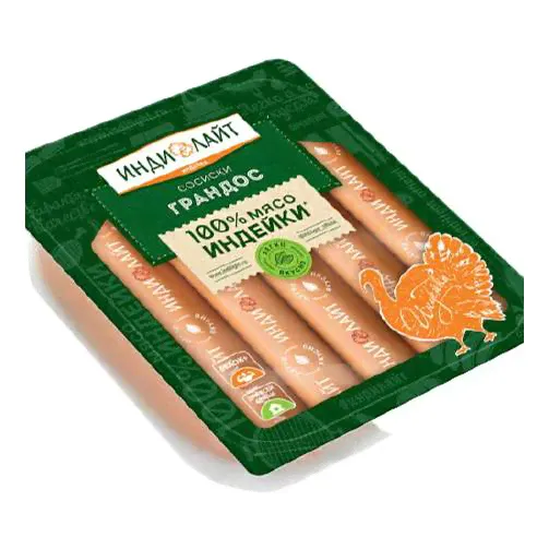 Сосиски Индилайт Грандос мясо индейки в/у 440г-0