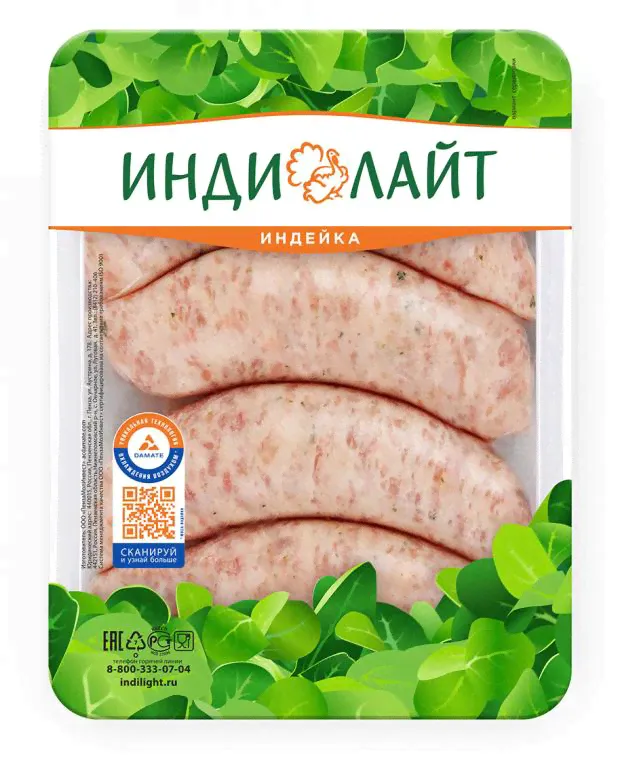 Купаты Индилайт По-домашнему из индейки охлажденные, 500 г-0