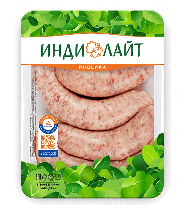 Купаты боярские из индейки охл.500г лот.индилайт